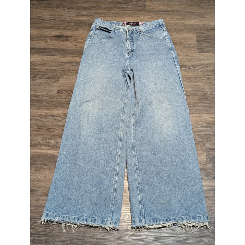 VTG No Excuses Urban Girl Mega Leg Jeans Distressed Hem Size‎ 14W 90s Skater